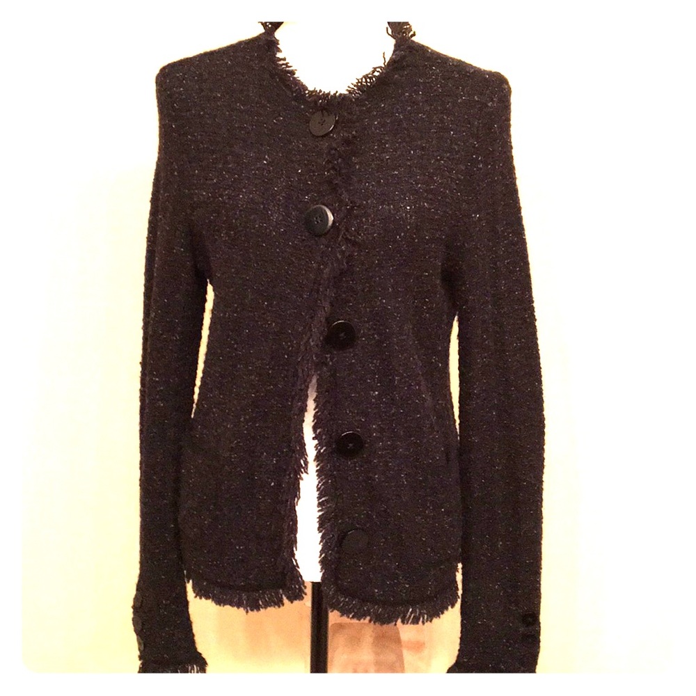 SOLDTalbots Small Black Long Sleeve Sweater Jacket